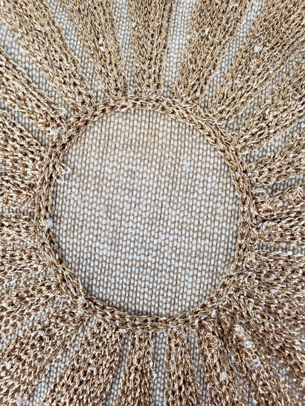 Pier 1 Imports Mini Table Runner Neutral Sequin Metallic Floral Textured 14x36